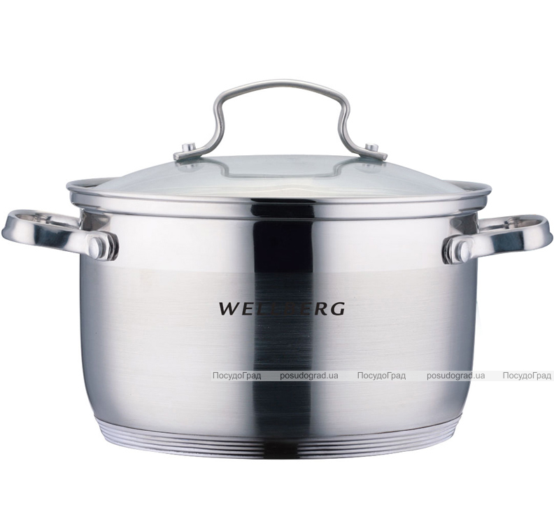 Каструля Wellberg Alicante 6.3л зі скляною кришкою і мірною шкалою