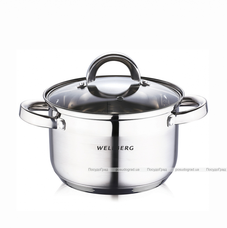 Каструля Wellberg Oviedo 2.7л зі скляною кришкою і мірною шкалою