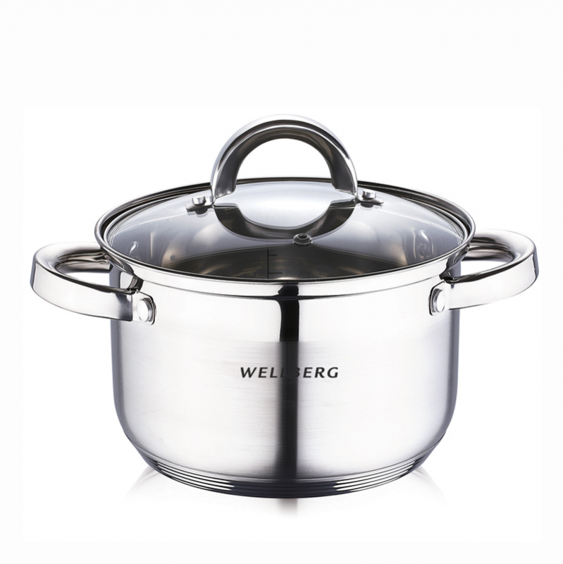 Каструля Wellberg Oviedo 3.6л зі скляною кришкою і мірною шкалою