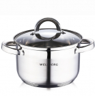 Кастрюля Wellberg Oviedo 6.3л со стеклянной крышкой и мерной шкалой