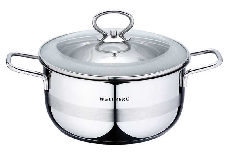 Каструля Wellberg "In Line" 4.1л індукційна зі скляною кришкою