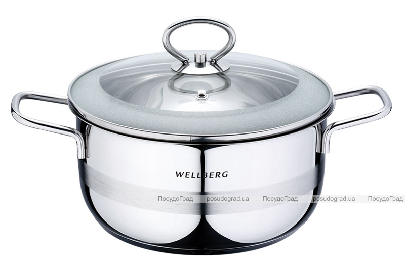 Каструля Wellberg "In Line" 4.1л індукційна зі скляною кришкою