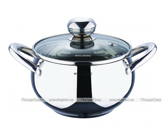 Кастрюля Wellberg Apple Pot 4,1л зеркальные ручки