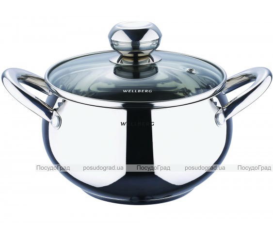 Кастрюля Wellberg Apple Pot 6,7л зеркальные ручки