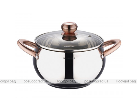 Кастрюля Wellberg Apple Pot 3л медные ручки
