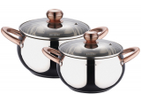 Набір каструль Wellberg Apple Pot 2 каструлі 3 л і 6.7л мідні ручки