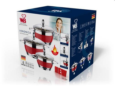 Набір каструль Wellberg Veronica 3 каструлі з кришками