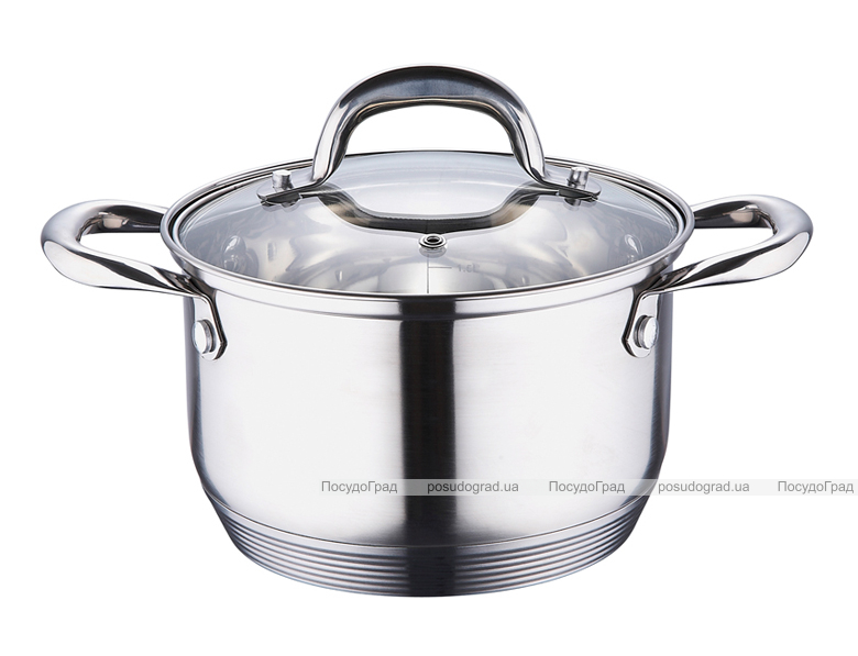 Кастрюля Wellberg Bolero 3,8л со стеклянной крышкой