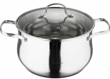 Каструля Wellberg Style Pot 6.6л нержавійка зі скляною кришкою