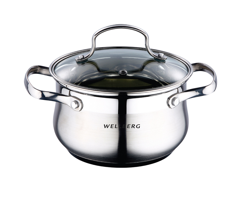 Каструля Wellberg Style Pot 2,8 л зі скляною кришкою