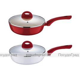 Сотейник Wellberg Foodie Ø24см 2,2л кольоровий зі скляною кришкою