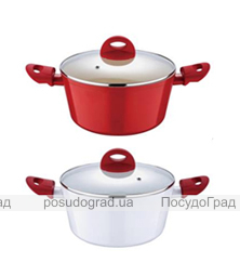 Каструля Wellberg Foodie Ø20см 3л кольорова зі скляною кришкою
