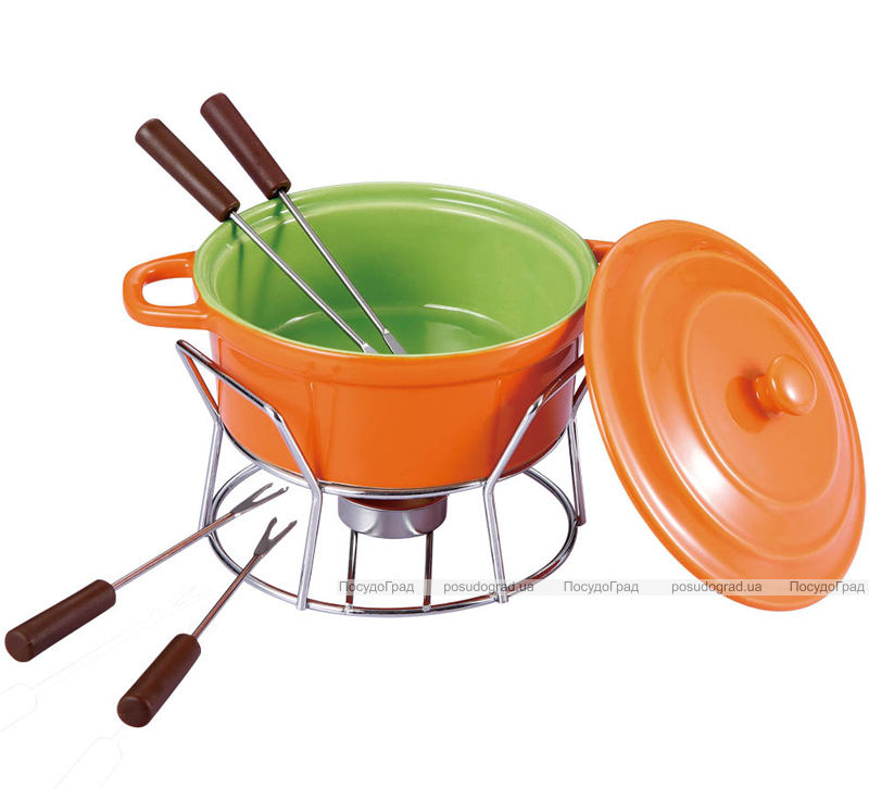 Набір для фондю Fondue Chocolate 7 предметів з кришкою, помаранчевий