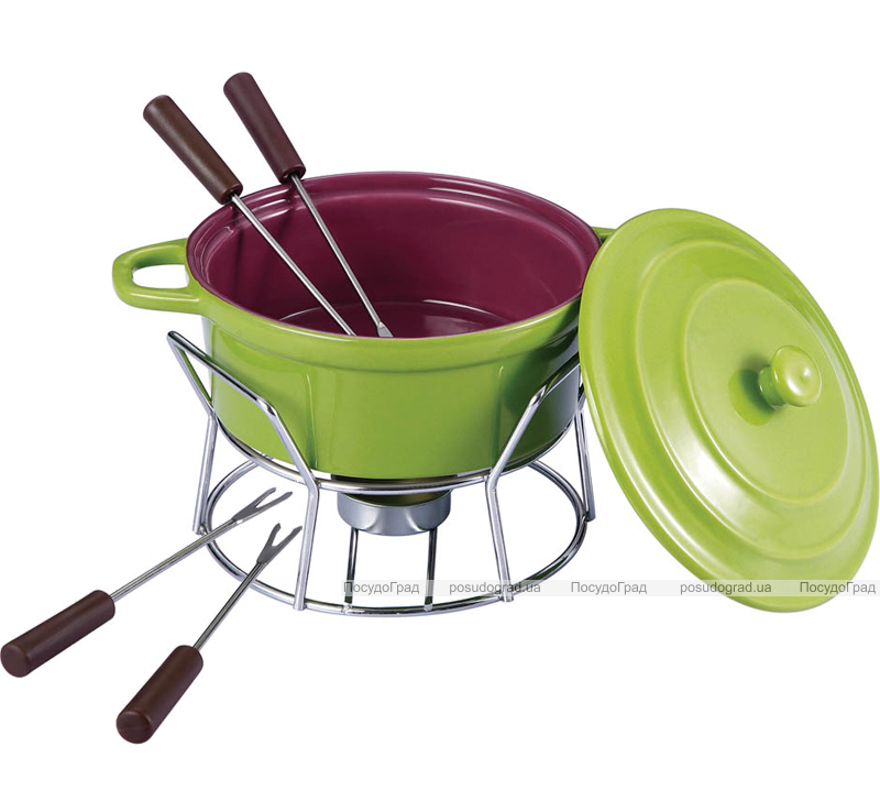 Набір для фондю Fondue Chocolate 7 предметів з кришкою, зелений