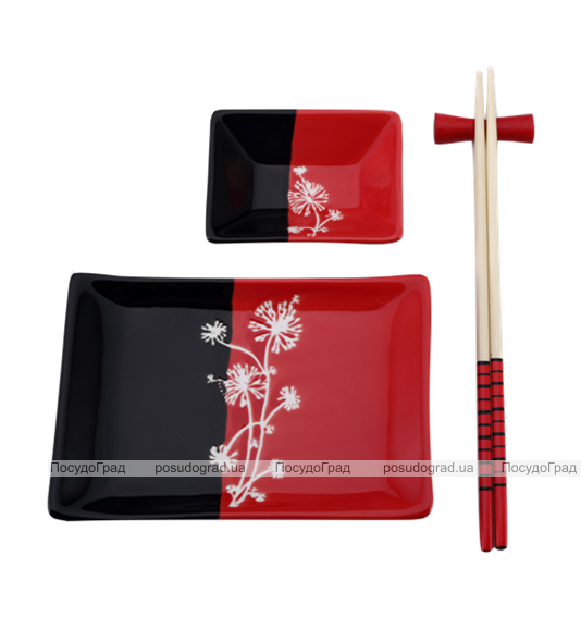 Набір для суші Wellberg Red&Black 4 предмета