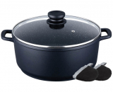 Каструля Wellberg Rita 5,2л з мармуровим антипригарним покриттям та скляною кришкою