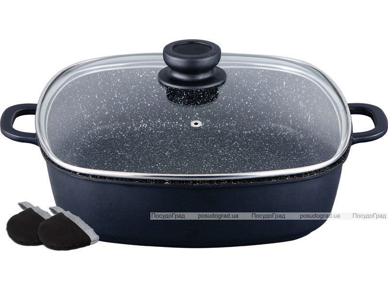 Сотейник Wellberg Rita 3,8 л з мармуровим антипригарним покриттям та скляною кришкою