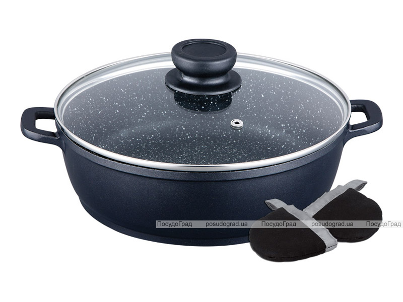 Сотейник Wellberg Rita 2,9 л з мармуровим антипригарним покриттям та скляною кришкою