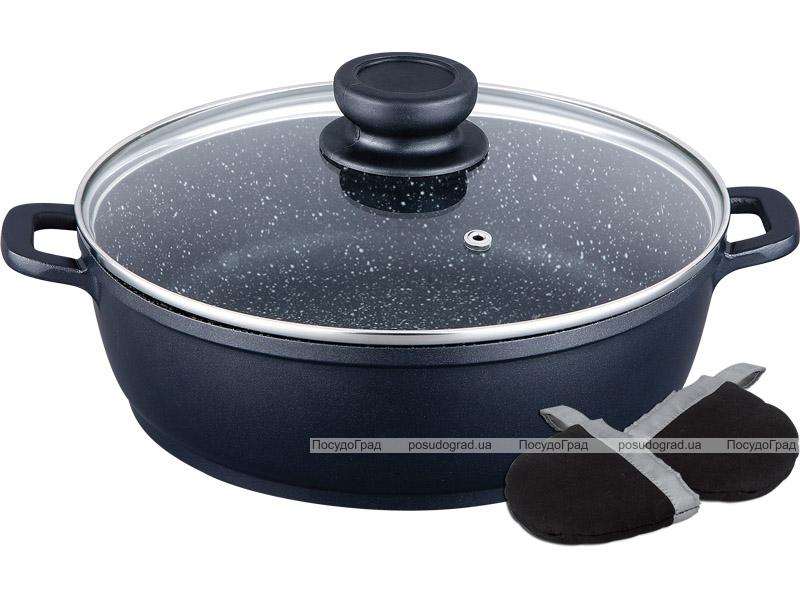Сотейник Wellberg Rita 4,6 л з мармуровим антипригарним покриттям та скляною кришкою
