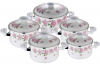 Набір емальованих каструль Wellberg Pink Floral 5 каструль емаль