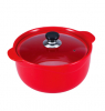 Каструля Wellberg Vigoroso Red 2.5л з вогнетривкої кераміки зі скляною кришкою