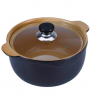 Каструля Wellberg Vigoroso Brown 3.5л з вогнетривкої кераміки зі скляною кришкою