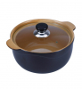 Каструля Wellberg Vigoroso Brown 2.5л з вогнетривкої кераміки зі скляною кришкою