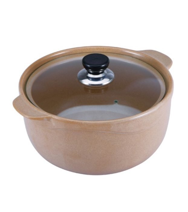 Кастрюля Wellberg Vigoroso Beige 2.5л из огнеупорной керамики со стеклянной крышкой