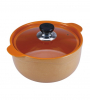 Каструля Wellberg Vigoroso Orange 2.5л з вогнетривкої кераміки зі скляною кришкою