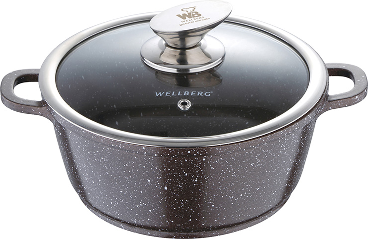 Каструля Wellberg Kasian 4.9л з мармуровим покриттям