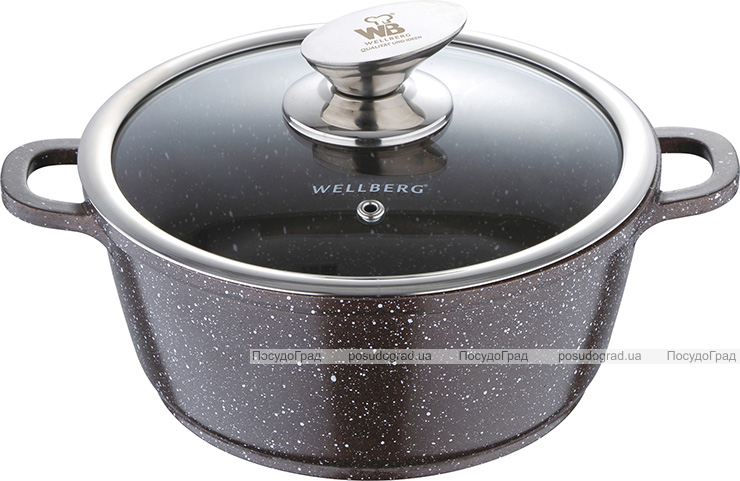 Кастрюля Wellberg Kasian 4.9л с мраморным покрытием