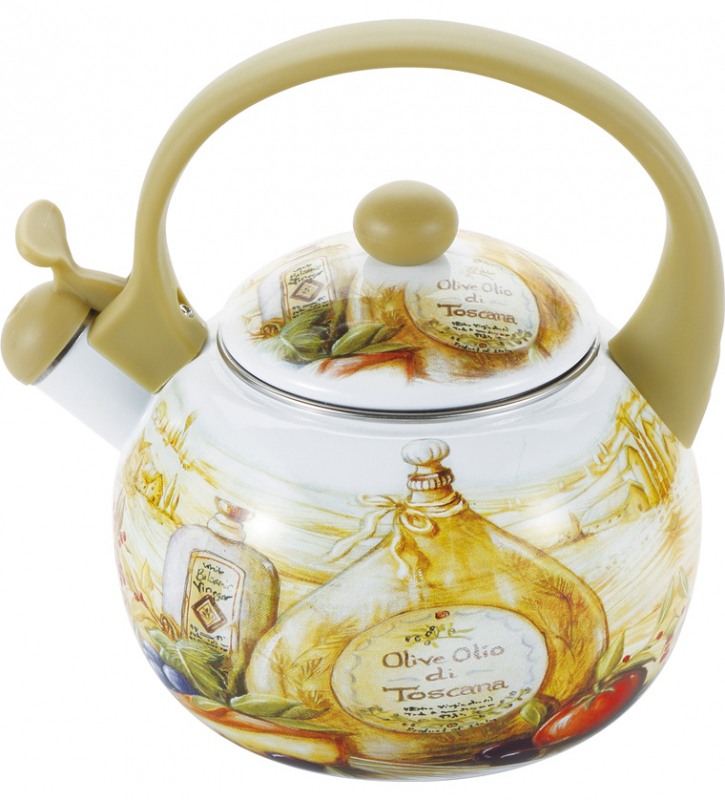 Чайник емальований Wellberg Gardenia 2.2л кольоровий зі свистком