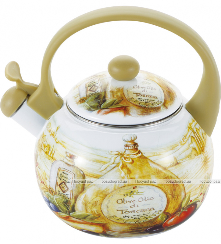 Чайник емальований Wellberg Gardenia 2.2л кольоровий зі свистком