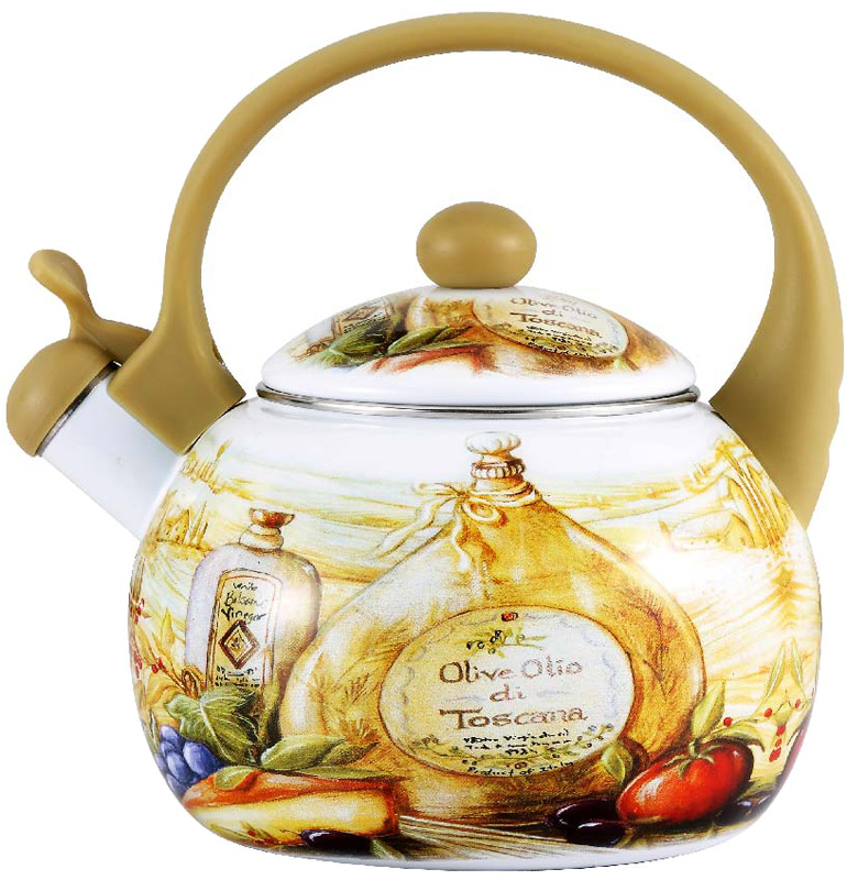Чайник емальований Wellberg Gardenia-C 2.2л кольоровий зі свистком