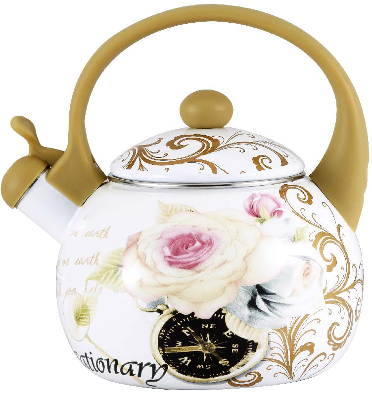 Чайник емальований Wellberg Gardenia-E 2.2л кольоровий зі свистком