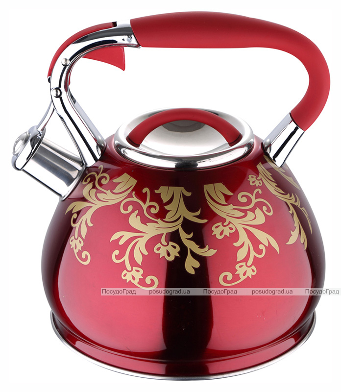 Чайник Wellberg Flame 2.7л індукційний, зі свистком, червоний