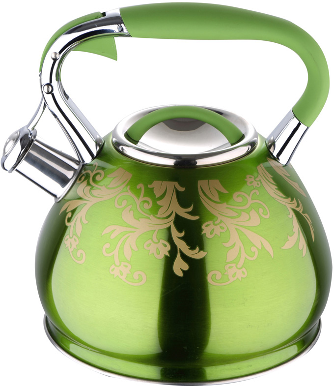 Чайник Wellberg Flame 4.5л індукційний, зі свистком, зелений