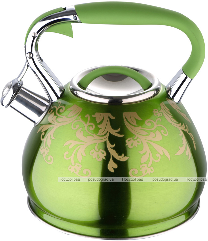 Чайник Wellberg Flame 4.5л індукційний, зі свистком, зелений