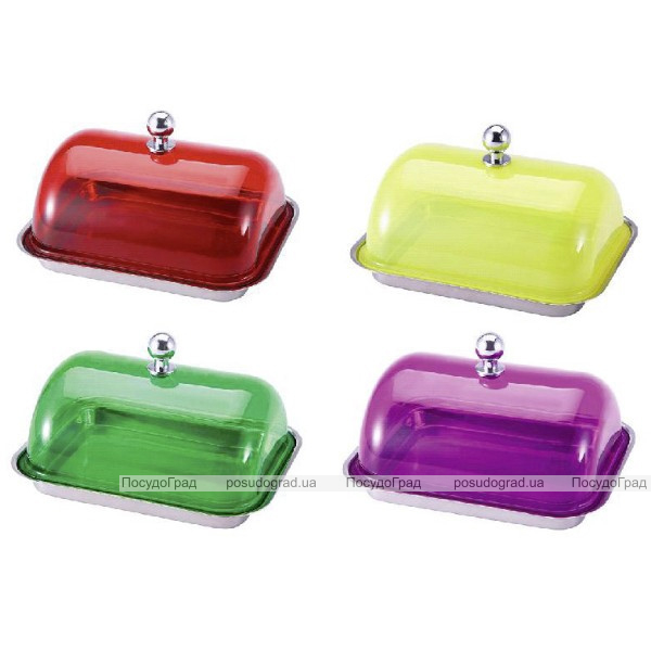 Масленка Wellberg Bright Chef прямоугольная с цветной крышкой